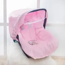 Capa Com Capota Para Bebê Conforto Ajustável Elástico - Rosa Basic