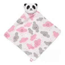 Naninha Com Bichinho Bordado Prendedor De Chupeta Panda Rosa Rosa Nuvem