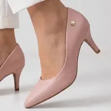 Scarpin Vizzano Salto Médio 7cm Bico Fino Feminino Conforto Social Trabalho Festa Várias Cores