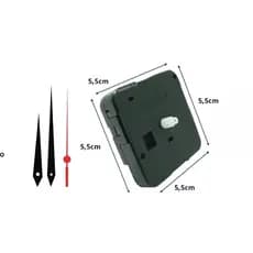 Kit Mecanismo E Jogo De Ponteiros Para Rel贸gio De Parede 9mm
