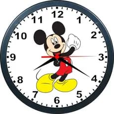 Rel贸gio De Parede Mickey Mouse, Walt Disney, Crian莽as- 24cm
