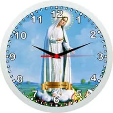 Rel贸gio De Parede Nossa Senhora de F谩tima - Santos Cat贸licos - 24cm