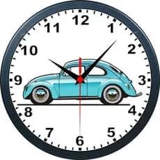 Rel贸gio De Parede Fusca - Fusc茫o- Carro Antigo- Retr么 - 24cm