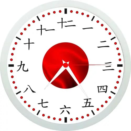 Rel贸gio De Parede Personalizado Em Japon锚s Kanji - Nipo 24cm
