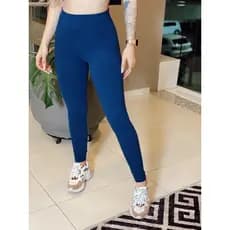 Legging Cotton Azul confortavel dia a dia algodâo