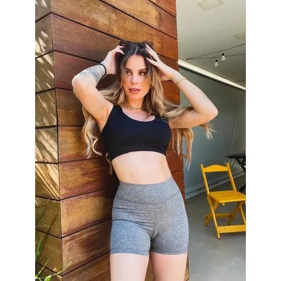 Short Shortinho Bermuda Suplex Feminino Fitness Cós Alto