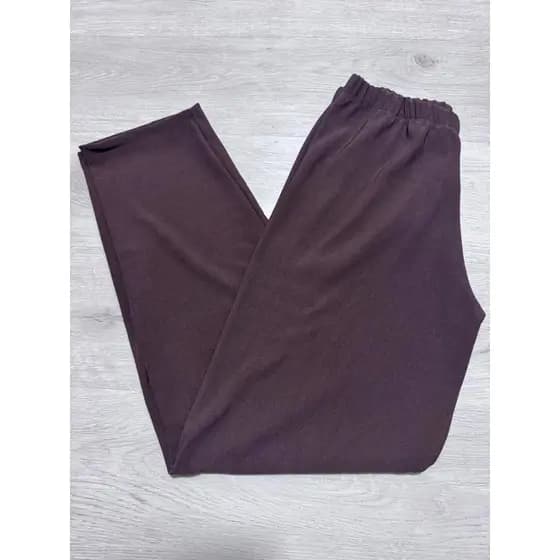 CALÇA GORGURINHO GORGURÂO CANELADO PERNA LARGA RETA SENHORA DIA A DIA PLUS SIZE COS ELASTICO ALTO