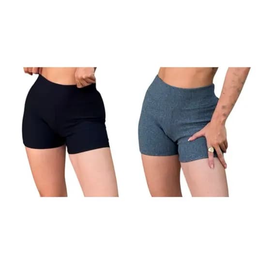 Kit 2 Shorts Shortinho Curto Meia Coxa Academia Praia Caminhada Lazer cintura Cross Fit, Pilates