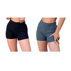 Kit 2 Shorts Shortinho Curto Meia Coxa Academia Praia Caminhada Lazer cintura Cross Fit, Pilates