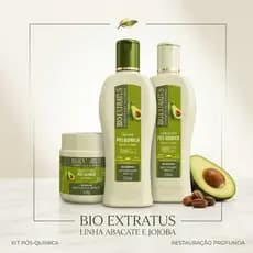 Kit Bio Extratus Pós Química Abacate e Jojoba Shampoo 250ml + Condicionador 250ml + Banho de Creme 250g Restauração
