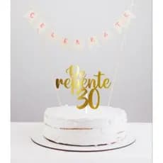 ENVIO IMEDIATO - Topo de Bolo DE REPENTE 30 em Lamicote Dourado ou Prata