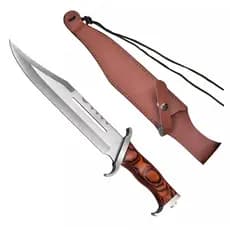 Faca Churrasco Modelo FACA RAMBO III/Rambo 3 Luxo Fulltang Inox HZ-06-0791