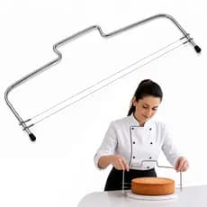 Cortador Nivelador de Bolo Fio Duplo Fio Duplo Fatiador de Bolos Ajustável Inox Confeitaria