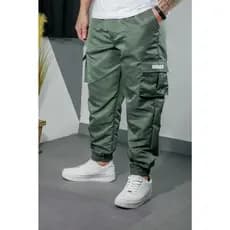Calça Cargo Corta Vento Jogger Unisex Masculina Verde Skate