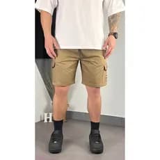Bermuda Cargo Curta Streetwear Casual Short Sarja Slim Bolsos Laterais