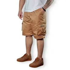 Bermuda Cargo Corta Vento Hunter Masculina 5 Bolsos Bege