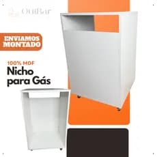 Capa Para Embutir Botijão De Gás Mdf Com Rodinhas