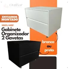 Armário Gabinete Para Banheiro Com 2 Gavetas E Rodinhas