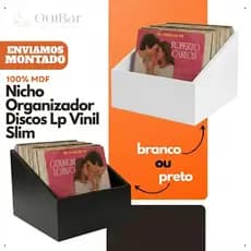 Nicho Organizador Porta Discos Lp Vinil Colecionador Em Mdf