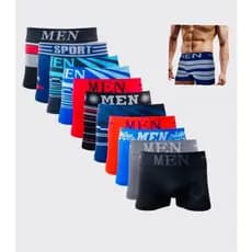 Kit 10/8 Cuecas Boxer Microfibra Masculino Adulto