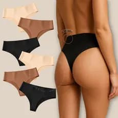 Kit 8,5 ou 3 Calcinhas Cós Alto Sem Costura Conforto Premium