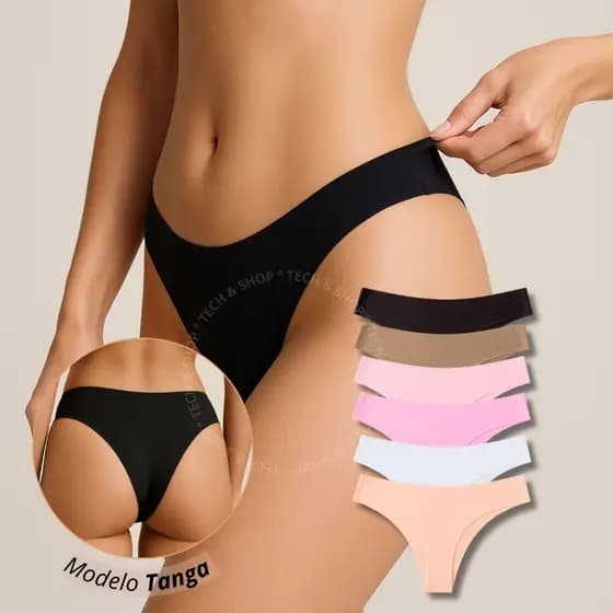 Kit 8,5 ou 3 Calcinhas Tanga Sem Costura Não Marca Poliamida Premium