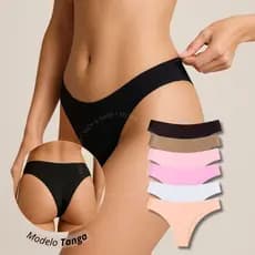 Kit 8,5 ou 3 Calcinhas Tanga Sem Costura Não Marca Poliamida Premium