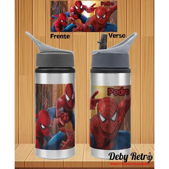 Squeeze Garrafa alumínio Homem aranha, squeeze homem aranha, homem aranha, garrafa de água, garrafa de água infantil