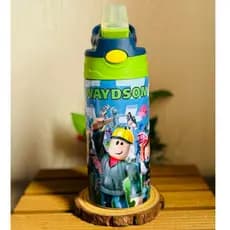 Garrafa térmica roblox | Garrafinha infantil bico de silicone | Garrafa roblox personalizada