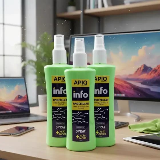 3 Limpador de Celular 300ml Apiq Info Limpeza Geral
