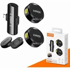 Microfone Sem Fio Duplo Magnético Kaidi KM4F-C Type-C | Redução de Ruído | Até 25m