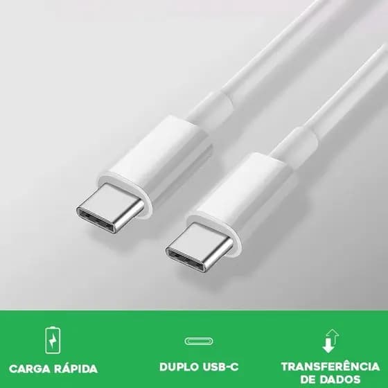 Cabo USB-C para USB-C 1,5m Carregamento Rápido PD | Celular e Notebook