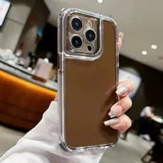 Capinha Anti Impacto Transparente com Fundo Colorido – Proteção 2 em 1 PC+TPU para iPhone