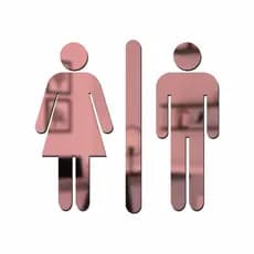 Espelho Decorativo Sinalização Banheiro Acrílico Rose Gold