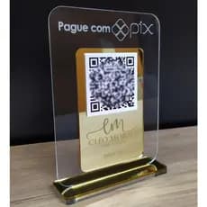 Placa Qr Code Personalizada com sua Logo Base Reta
