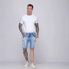 Bermuda Masculina Destroyed Shorts Masculino Com Elastano