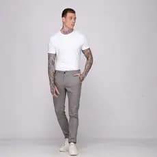 Calça Sarja Masculina Slim Com Elastano Premium Cinza Claro