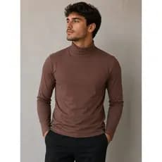 Camiseta Masculina Gola Alta Slim Premium  Confort