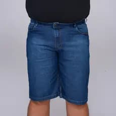 Bermuda Execução Jeans Casual Masculina Adultos Jeans Alta