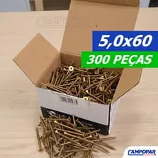 Parafuso Para Madeira 5,0x60 Philips Chipboard Cabeça Chata 300 Peças 5x60
