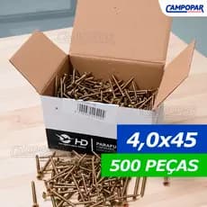 Parafuso Para Madeira 4,0x45 Philips Chipboard Cabeça Chata 500 Peças 4x45