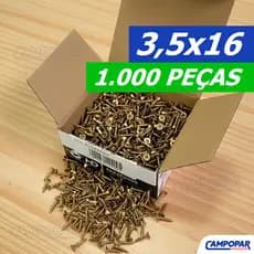 Parafuso Para Madeira 3,5x16 Philips Chipboard Cabeça Chata 1000 Peças 3.5x16 35x16 35 x 16