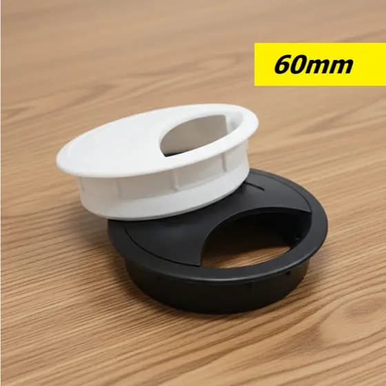 Acabamento Passa Fio 60mm Branco Preto Móveis Escritório