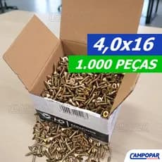 Parafuso Para Madeira 4,0x16 Philips Chipboard Cabeça Chata 1000 Peças 4x16