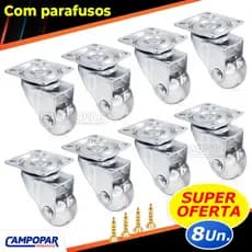 Kit 8 Rodízios Giratórios Para Móveis Rodinhas Silicone 35mm