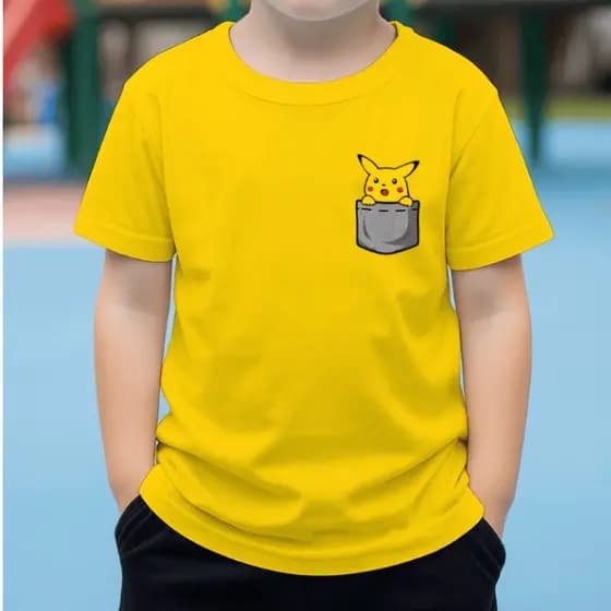 Camiseta Infantil Juvenil Unissex - Estampa Inédita - Pikachu Pokémon   100% Algodão Camisa de Alta Qualidade