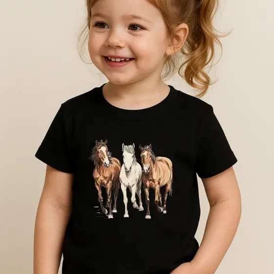 Camiseta Roupa Infantil Menina Country Cavalo Luxo 02-16anos