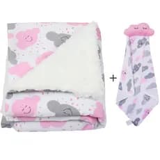 Manta de Bebê Sherpa + Naninha Para Menino e Menina