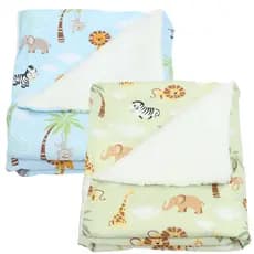 Manta de Bebê Sherpa 100% Algodão Estampada Para Menino e Menina