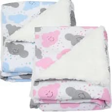 Kit Manta Bebê Sherpa Dupla Face Estampada para Menino e Menina Quentinha Promoção